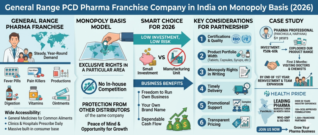 General Range PCD Pharma Franchise Company in India on Monopoly Basis (2026) 